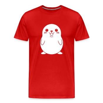 Seelöwe - Männer Premium Bio T-Shirt - Rot - Vorne - Damien (186cm)