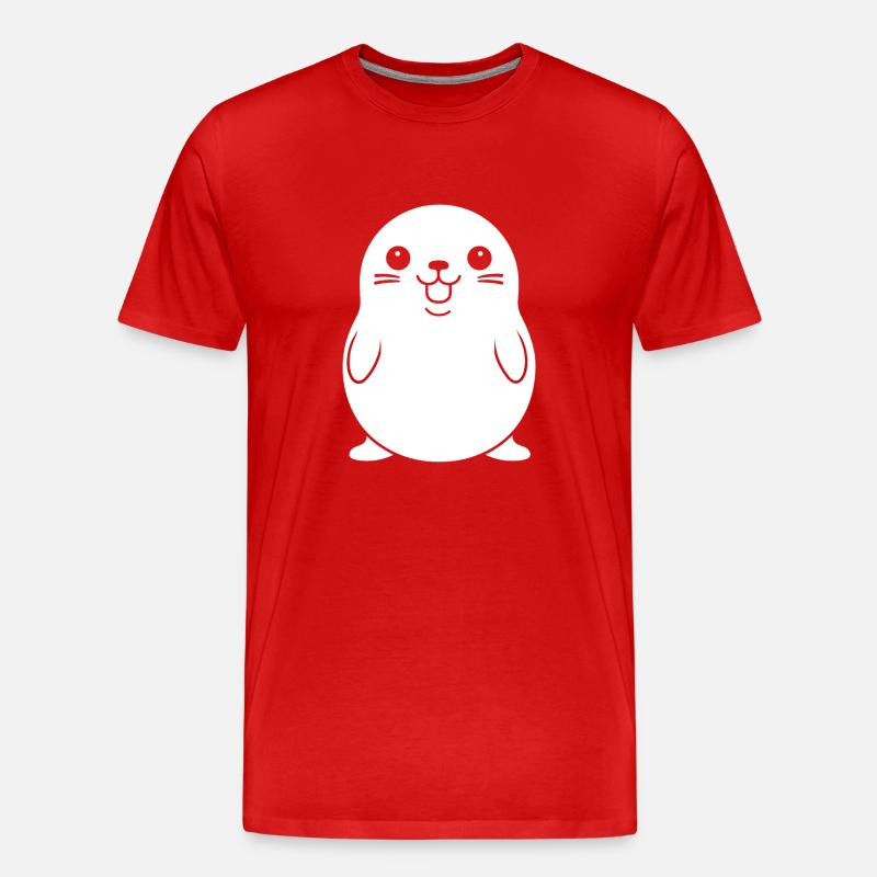 Seelöwe - Männer Premium Bio T-Shirt - Rot