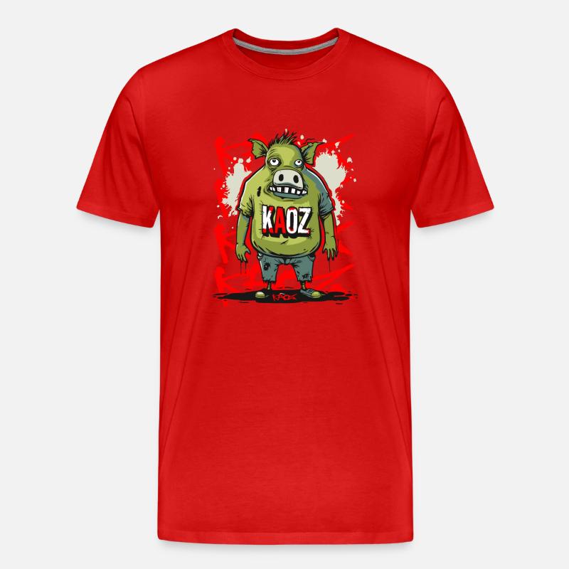 Die Existenz eines Schweins - Männer Premium Bio T-Shirt - Rot