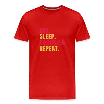 Designer floral Fleuriste Fleuriste Fleuriste - T-shirt bio Premium Homme - rouge - Devant - Damien (186cm)