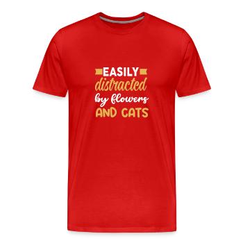 Designer floral Fleuriste Fleuriste Fleuriste - T-shirt bio Premium Homme - rouge - Devant - Damien (186cm)