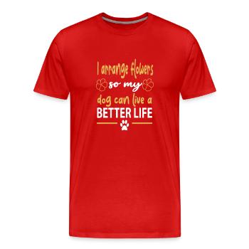 Designer floral Fleuriste Fleuriste Fleuriste - T-shirt bio Premium Homme - rouge - Devant - Damien (186cm)