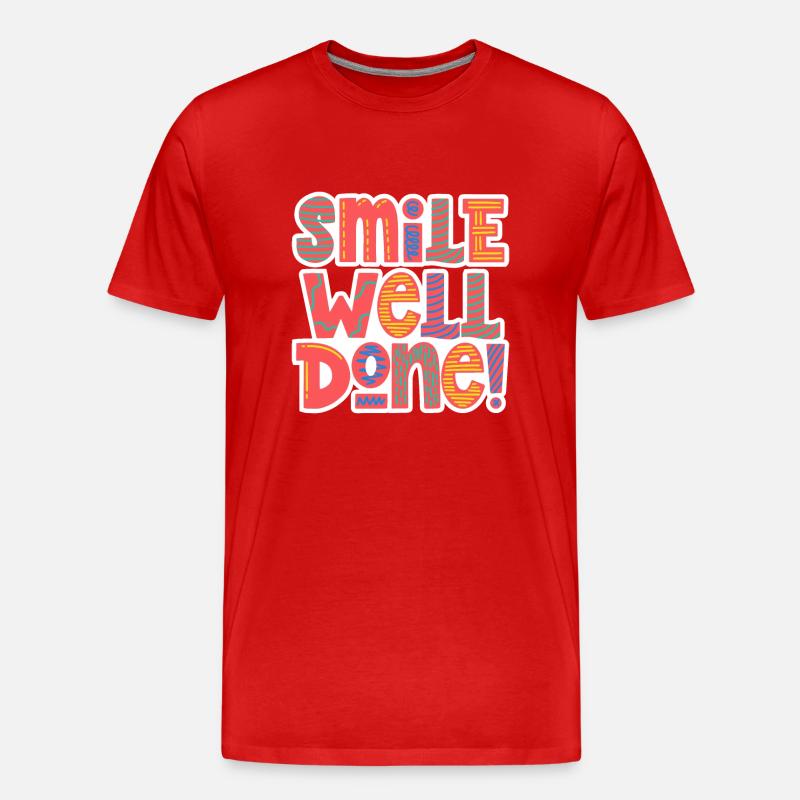 Lächeln Sie gut gemacht! - Männer Premium Bio T-Shirt - Rot
