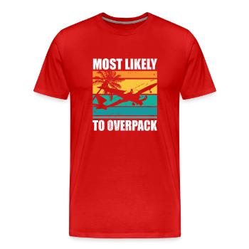 Le plus susceptible de surcharger une croisière familiale assortie - T-shirt bio Premium Homme - rouge - Devant - Damien (186cm)