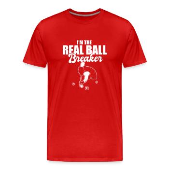 I'm The Ball Breaker Funny Pool Billiard Player - Men's Premium Organic T-Shirt - red - Front - Damien (186cm)