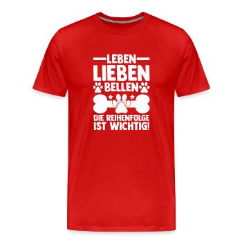Chien Propriétaire De Chien Propriétaire De Chien Motif Chiens - T-shirt bio Premium Homme - rouge - Devant - Damien (186cm)