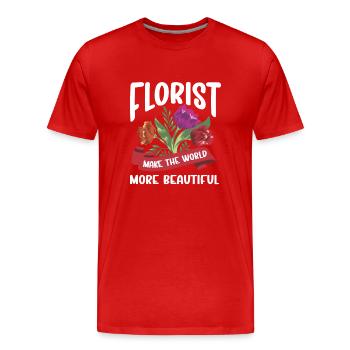 Floral Designer Floristik Blumen Florist - Männer Premium Bio T-Shirt - Rot - Vorne - Damien (186cm)
