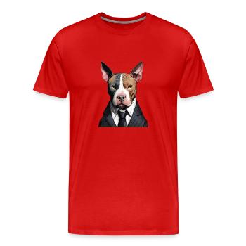 Business Dog - Men's Premium Organic T-Shirt - red - Front - Damien (186cm)