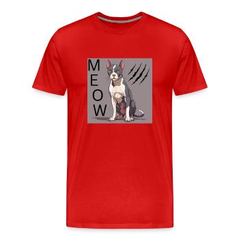 Angry Cat - Männer Premium Bio T-Shirt - Rot - Vorne - Damien (186cm)