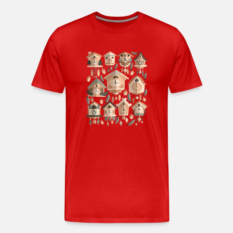 Kuckucksuhren - Männer Premium Bio T-Shirt - Rot