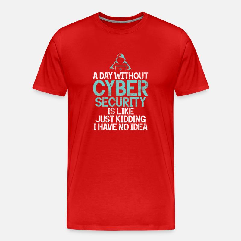 Cyber-sicherheits-hacker-hacking - Männer Premium Bio T-Shirt - Rot