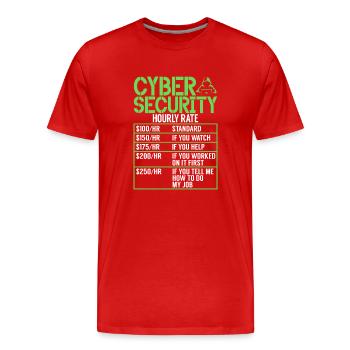 Piratage informatique en cybersécurité - T-shirt bio Premium Homme - rouge - Devant - Damien (186cm)