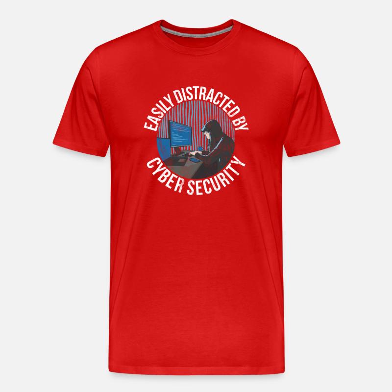 Cyber security hacker hacking - Men's Premium Organic T-Shirt - red