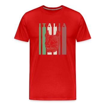 Wolf Rome Italie Italia Vacances Histoire - T-shirt bio Premium Homme - rouge - Devant - Damien (186cm)