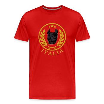 Mythologie antique, Rome, Italie, Loup, Lupa, Roma - T-shirt bio Premium Homme - rouge - Devant - Damien (186cm)