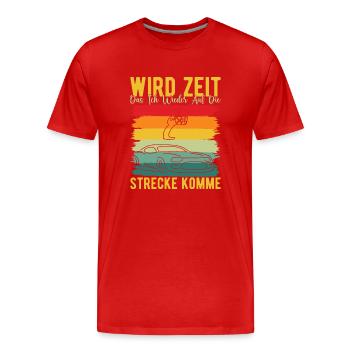 Slot Car Racing It's Time to Get on the Track - Men's Premium Organic T-Shirt - red - Front - Damien (186cm)