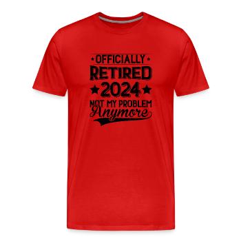 Officially Retired 2024 Retirement Design - Men's Premium Organic T-Shirt - red - Front - Damien (186cm)