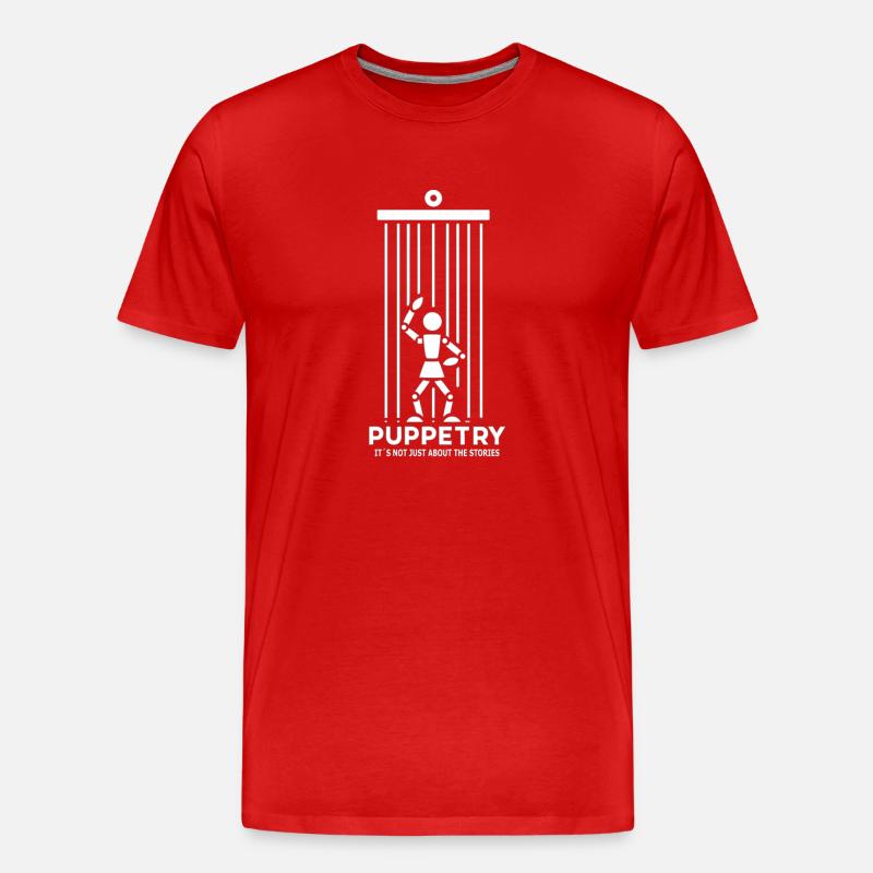 Puppet Mastery Shadow Play Bauchredner-geschenk - Männer Premium Bio T-Shirt - Rot