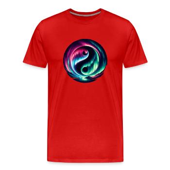 Polarlicht-aurora-verfolger Alaska Wilderness - Männer Premium Bio T-Shirt - Rot - Vorne - Damien (186cm)
