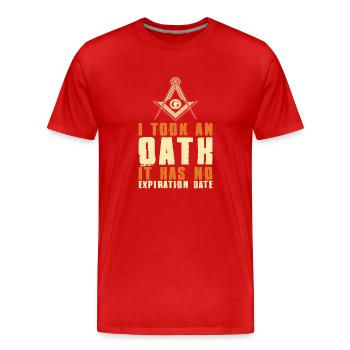 Freimaurer Winkel & Zirkel FREEMASON Prince Hall - Männer Premium Bio T-Shirt - Rot - Vorne - Damien (186cm)