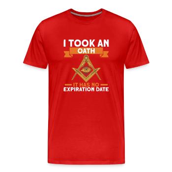 Freimaurer Winkel & Zirkel FREEMASON Prince Hall - Männer Premium Bio T-Shirt - Rot - Vorne - Damien (186cm)