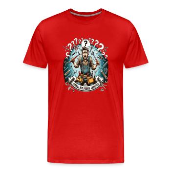 Einmal mit Profis Arbeiten Schreiner - Männer Premium Bio T-Shirt - Rot - Vorne - Damien (186cm)