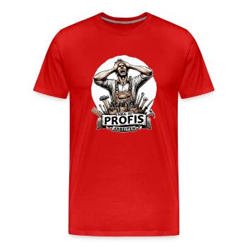 Einmal mit Profis Arbeiten Schreiner - Männer Premium Bio T-Shirt - Rot - Vorne - Damien (186cm)