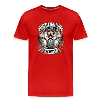 Einmal mit Profis Arbeiten Schreiner - Männer Premium Bio T-Shirt - Rot - Vorne - Damien (186cm)