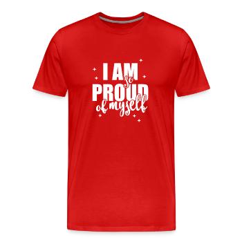 I am so proud of myself Spruch Anerkennung - Männer Premium Bio T-Shirt - Rot - Vorne - Damien (186cm)