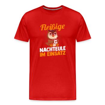 Kaffee Fleißige Nachteule Nachtschicht - Männer Premium Bio T-Shirt - Rot - Vorne - Damien (186cm)