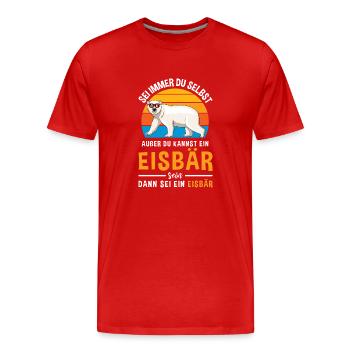 Eisbär Bär Kopf Nordpol Raubtier Eisbär - Männer Premium Bio T-Shirt - Rot - Vorne - Damien (186cm)