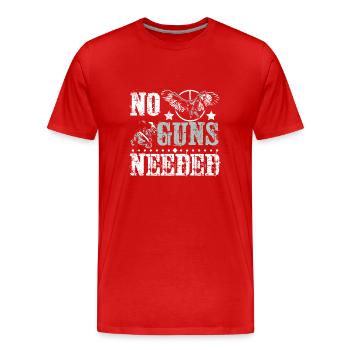 Hunting no guns needed Falconer - Männer Premium Bio T-Shirt - Rot - Vorne - Damien (186cm)