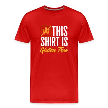 Sans gluten Intolérance au gluten - T-shirt bio Premium Homme - rouge - Devant - Damien (186cm)