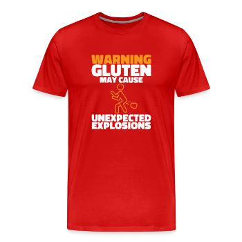 Sans gluten Intolérance au gluten - T-shirt bio Premium Homme - rouge - Devant - Damien (186cm)