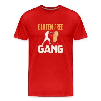 Sans gluten Intolérance au gluten - T-shirt bio Premium Homme - rouge - Devant - Damien (186cm)
