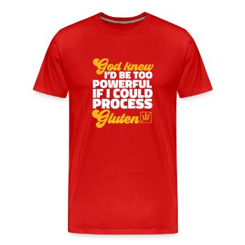 Sans gluten Intolérance au gluten - T-shirt bio Premium Homme - rouge - Devant - Damien (186cm)