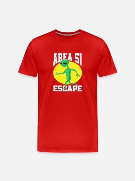Alien Flying Saucer Alien Gift - Men's Premium Organic T-Shirt - red