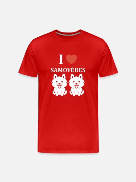 Humour Chien Samoyède - T-shirt bio Premium Homme - rouge