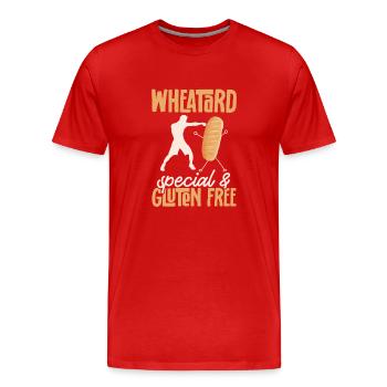 Sans gluten Intolérance au gluten - T-shirt bio Premium Homme - rouge - Devant - Damien (186cm)
