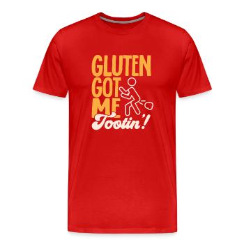 Sans gluten Intolérance au gluten - T-shirt bio Premium Homme - rouge - Devant - Damien (186cm)