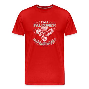 I'm a falconer what's your superpower - Männer Premium Bio T-Shirt - Rot - Vorne - Damien (186cm)