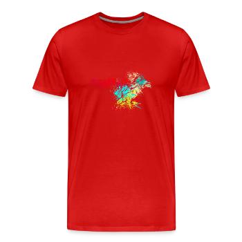 falconer splash art falcon hawk - Männer Premium Bio T-Shirt - Rot - Vorne - Damien (186cm)