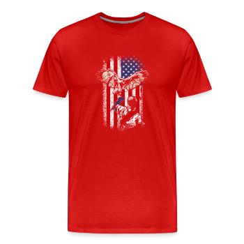 Usa american flag 4th of july falconer - Männer Premium Bio T-Shirt - Rot - Vorne - Damien (186cm)