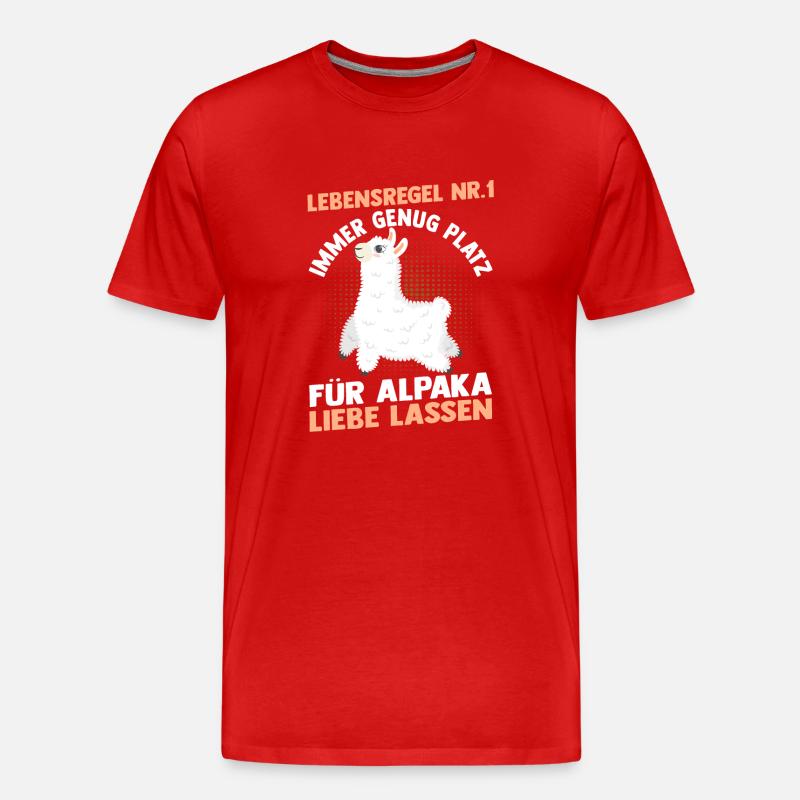 Alpaka - Männer Premium Bio T-Shirt - Rot