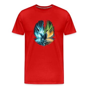 Aurora Aurora Tracker Alaska Wilderness - Men's Premium Organic T-Shirt - red - Front - Damien (186cm)