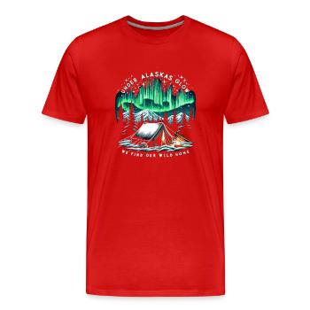 Aurora Aurora Tracker Alaska Wilderness - Men's Premium Organic T-Shirt - red - Front - Damien (186cm)