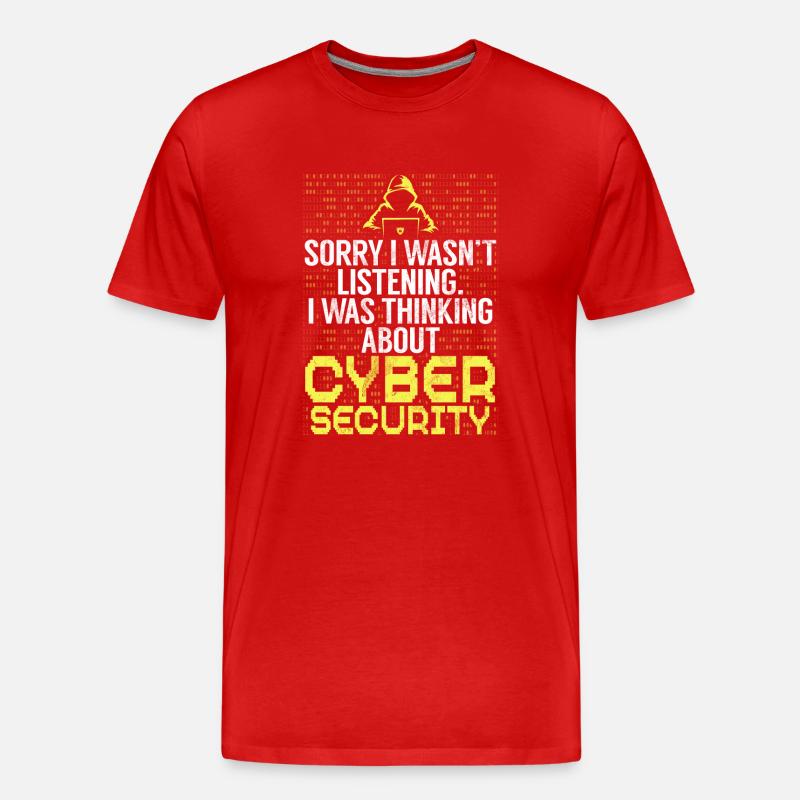 Cyber-sicherheits-hacker-hacking - Männer Premium Bio T-Shirt - Rot