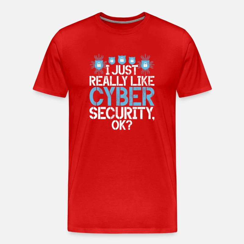 Cyber-sicherheits-hacker-hacking - Männer Premium Bio T-Shirt - Rot