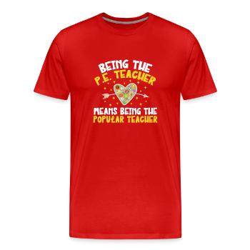 Sportlehrer Sport Lehrer Sportunterricht - Männer Premium Bio T-Shirt - Rot - Vorne - Damien (186cm)