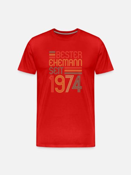 Best husband since 1974 50th wedding anniversary - Men's Premium Organic T-Shirt - red